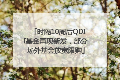 时隔10周后QDII基金再现新发，部分场外基金放宽限购