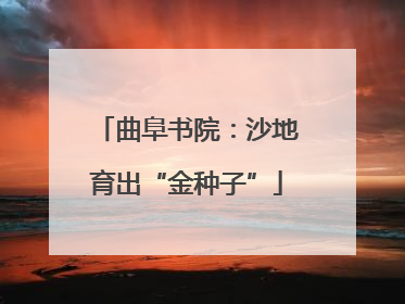 曲阜书院：沙地育出“金种子”