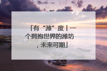 有“潍”度丨一个拥抱世界的潍坊，未来可期