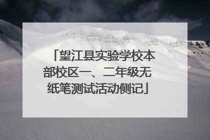 望江县实验学校本部校区一、二年级无纸笔测试活动侧记
