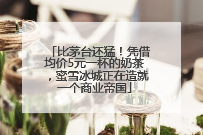 比茅台还猛！凭借均价5元一杯的奶茶，蜜雪冰城正在造就一个商业帝国