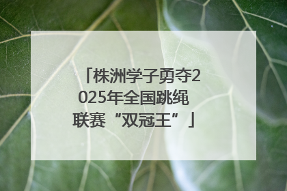株洲学子勇夺2025年全国跳绳联赛“双冠王”
