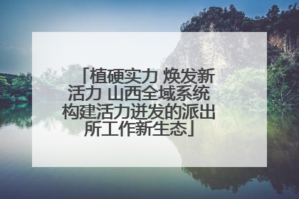 植硬实力 焕发新活力 山西全域系统构建活力迸发的派出所工作新生态