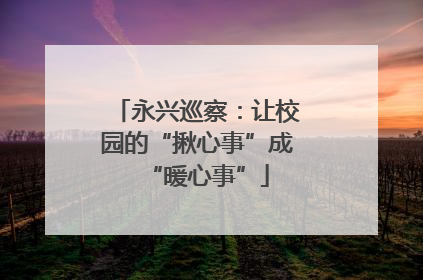 永兴巡察：让校园的“揪心事”成“暖心事”