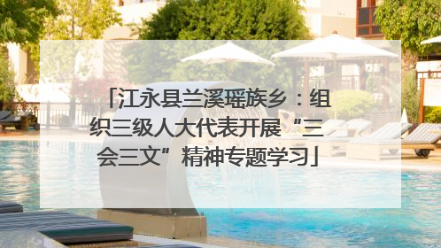 江永县兰溪瑶族乡：组织三级人大代表开展“三会三文”精神专题学习
