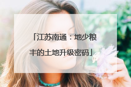 江苏南通：地少粮丰的土地升级密码
