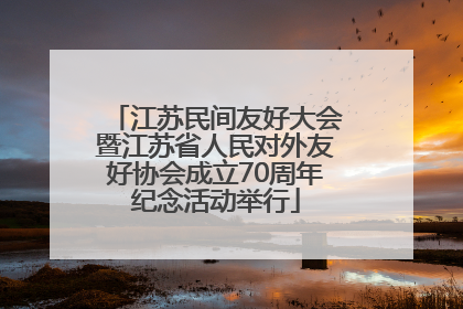 江苏民间友好大会暨江苏省人民对外友好协会成立70周年纪念活动举行