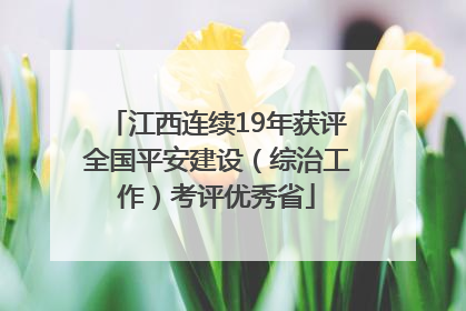 江西连续19年获评全国平安建设（综治工作）考评优秀省