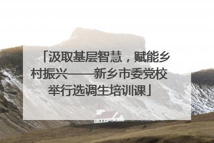 汲取基层智慧，赋能乡村振兴——新乡市委党校举行选调生培训课