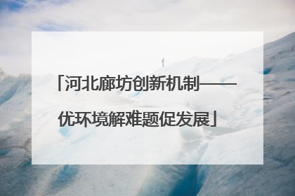 河北廊坊创新机制——优环境解难题促发展