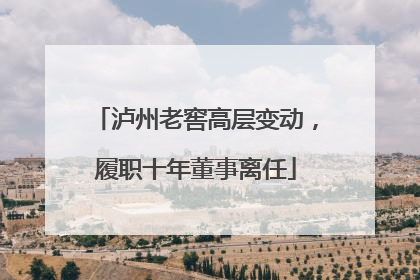 泸州老窖高层变动，履职十年董事离任