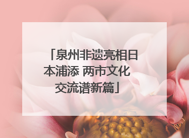泉州非遗亮相日本浦添 两市文化交流谱新篇