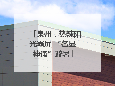 泉州：热辣阳光霸屏 “各显神通”避暑