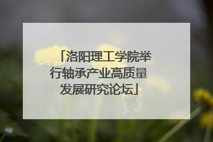 洛阳理工学院举行轴承产业高质量发展研究论坛