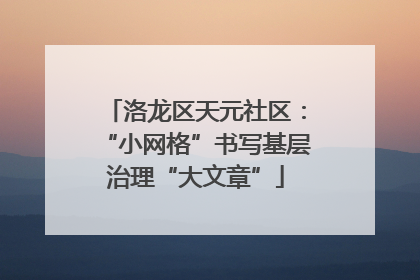 洛龙区天元社区：“小网格”书写基层治理“大文章”