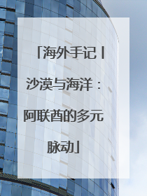 海外手记丨沙漠与海洋：阿联酋的多元脉动