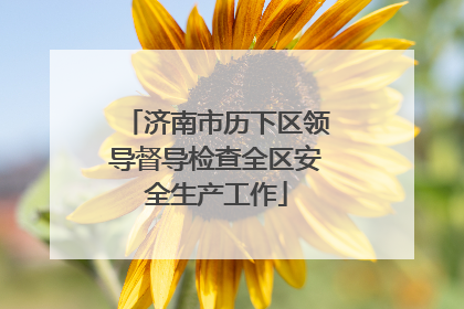 济南市历下区领导督导检查全区安全生产工作