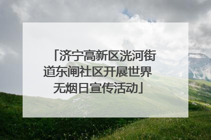 济宁高新区洸河街道东闸社区开展世界无烟日宣传活动