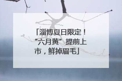 淄博夏日限定！“六月黄”提前上市，鲜掉眉毛
