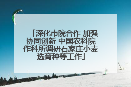 深化市院合作 加强协同创新 中国农科院作科所调研石家庄小麦选育种等工作