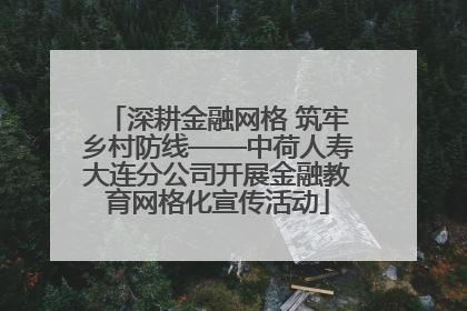 深耕金融网格 筑牢乡村防线——中荷人寿大连分公司开展金融教育网格化宣传活动
