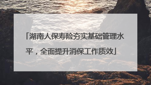 湖南人保寿险夯实基础管理水平，全面提升消保工作质效