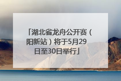 湖北省龙舟公开赛（阳新站）将于5月29日至30日举行