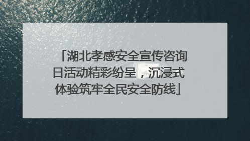湖北孝感安全宣传咨询日活动精彩纷呈，沉浸式体验筑牢全民安全防线