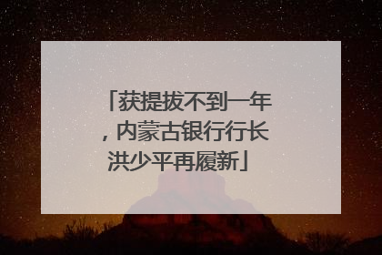 获提拔不到一年，内蒙古银行行长洪少平再履新