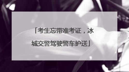 考生忘带准考证，冰城交警驾驶警车护送