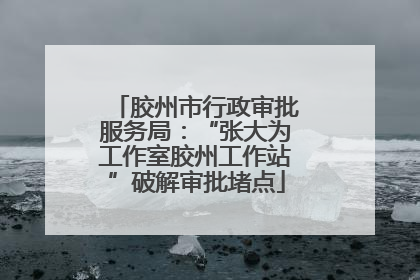 胶州市行政审批服务局：“张大为工作室胶州工作站”破解审批堵点