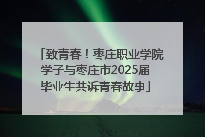 致青春！枣庄职业学院学子与枣庄市2025届毕业生共诉青春故事