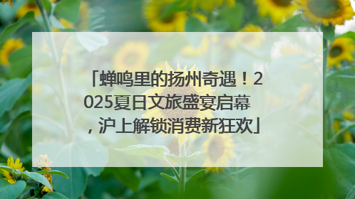蝉鸣里的扬州奇遇！2025夏日文旅盛宴启幕，沪上解锁消费新狂欢