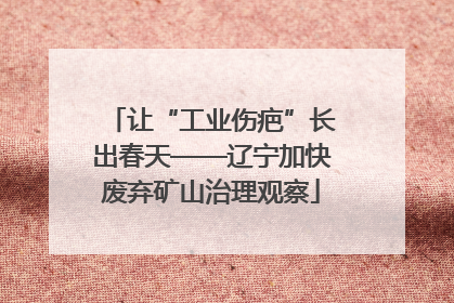 让“工业伤疤”长出春天——辽宁加快废弃矿山治理观察