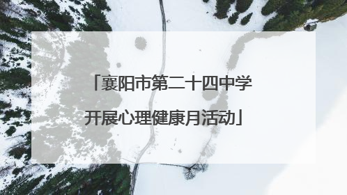 襄阳市第二十四中学开展心理健康月活动