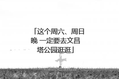 这个周六、周日晚 一定要去文昌塔公园逛逛