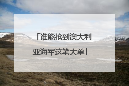 谁能抢到澳大利亚海军这笔大单