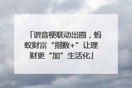 谐音梗联动出圈，蚂蚁财富“指数+”让理财更“加”生活化
