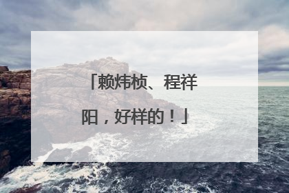 赖炜桢、程祥阳，好样的！