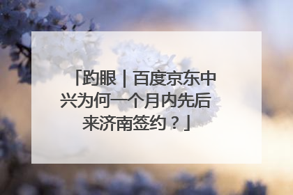 趵眼｜百度京东中兴为何一个月内先后来济南签约？