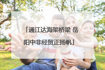 通江达海架桥梁 岳阳中非经贸正扬帆