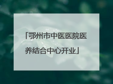 鄂州市中医医院医养结合中心开业