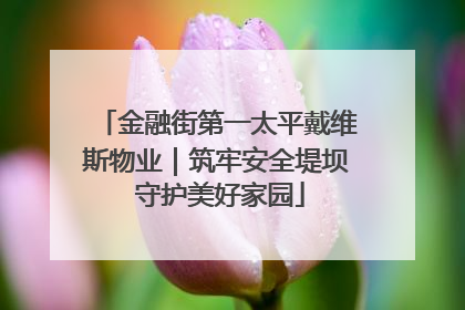 金融街第一太平戴维斯物业｜筑牢安全堤坝 守护美好家园