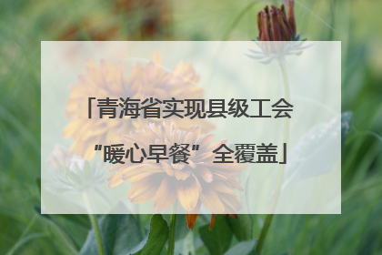 青海省实现县级工会“暖心早餐”全覆盖