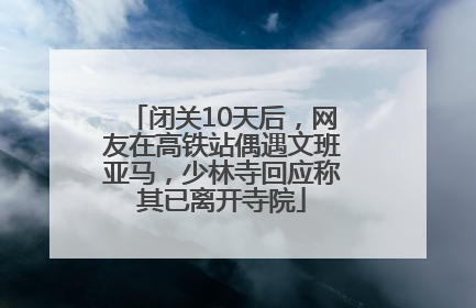闭关10天后，网友在高铁站偶遇文班亚马，少林寺回应称其已离开寺院
