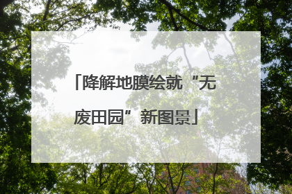 降解地膜绘就“无废田园”新图景