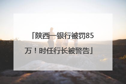 陕西一银行被罚85万！时任行长被警告