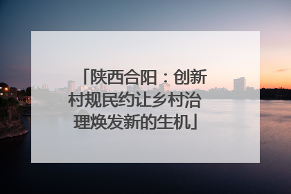 陕西合阳：创新村规民约让乡村治理焕发新的生机