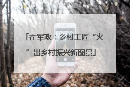 霍军政：乡村工匠“火”出乡村振兴新图景