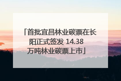 首批宜昌林业碳票在长阳正式签发 14.38万吨林业碳票上市